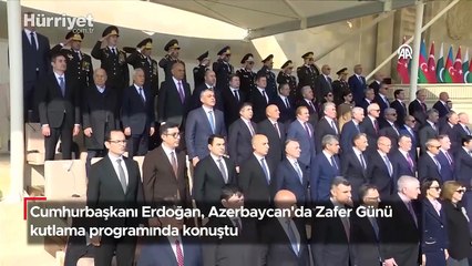 Cumhurbaşkanı Erdoğan: Karabağ zaferi tarihe şeref nişanesi olarak altın harflerle yazıldı