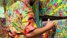 This man’s life is a literal explosion of colour 🎨✨. From his home to his clothes, every surface looks like it’s been splashed with paint — vibrant, chaotic, and full of joy. He’s turned his world into a living artwork, wher Reacts | DIY videos | crafts