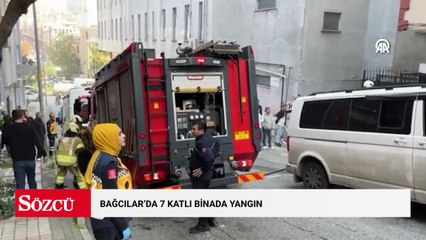 Bağcılar'da 7 katlı binada yangın
