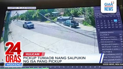 Pickup tumaob nang salpukin ng isa pang pickup | 24 Oras Weekend