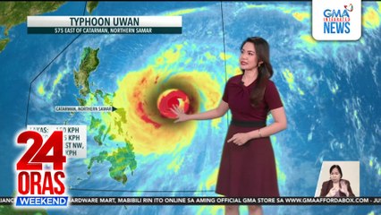 Bagyong Uwan, lalapit at posibleng unang mag-landfall sa Catanduanes bukas... | 24 Oras Weekend