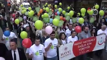 Sağlık çalışanları diyabete dikkat çekmek için yürüdü