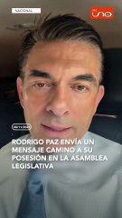 Rodrigo Paz envió un mensaje a través de sus redes sociales mientras se dirigía a la Asamblea Legislativa para su posesión presidencial