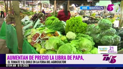 Aumento en las verduras, la papa, el tomate y chile en la feria del agricultor