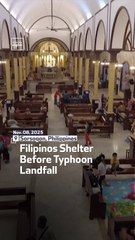 Filipinos Shelter Before Typhoon Landfall