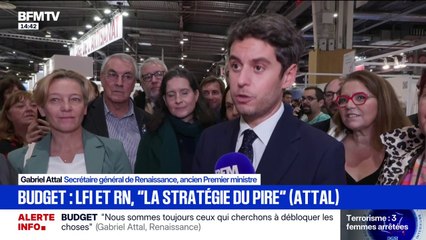 Budget: "La France insoumise et le Rassemblement national sont dans le blocage, dans la stratégie du pire", affirme Gabriel Attal (Renaissance)