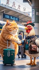 From KlickPin CF Cat Chicken Friendship in 2025 _ Cat breeds Funny animal clips Animated animals