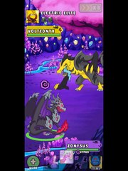 Dynamons World Zonysus New Skill Dark Breath vs Volteonyx (Mobile Gaming)