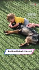 Toddler and Dog Roll Around Together! Adorable Friendship Moment 🐶❤️|| Heartsome 💖