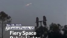 Fiery Space Debris Lights Florida Sky