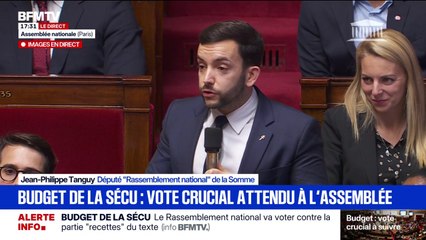 Budget de la Sécurité sociale: Jean-Philippe Tanguy, député RN de la Somme, dénonce "le socialo-macronisme"