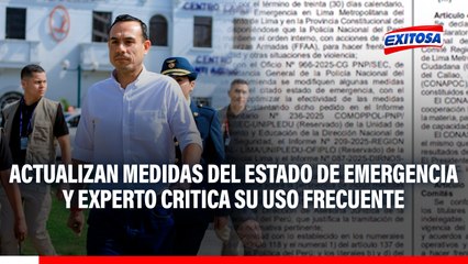 Actualizan medidas del estado de emergencia: "Gobierno no debería presentarlo como algo extraordinario", cuestiona experto
