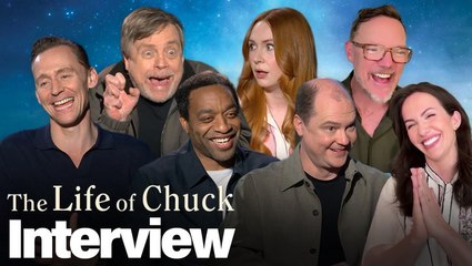 The Life Of Chuck' Interviews With Tom Hiddleston, Mike Flanagan, Mark Hamill, Karen Gillan & More