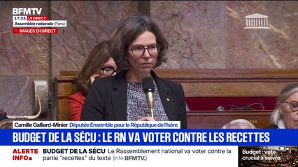 Budget de la Sécurité sociale: Camille Galliard-Minier, députée (Ensemble pour la République) de l'Isère, déclare "qu'ils voteront la première partie du texte"