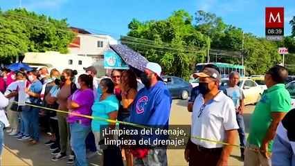 Habitantes de Poza Rica exigen apoyo para desazolve tras inundaciones