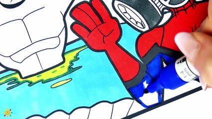 Spiderman In a Gas Mask Coloring Page - Hulk Pees in The Pool Coloring !! - Coloring Pages