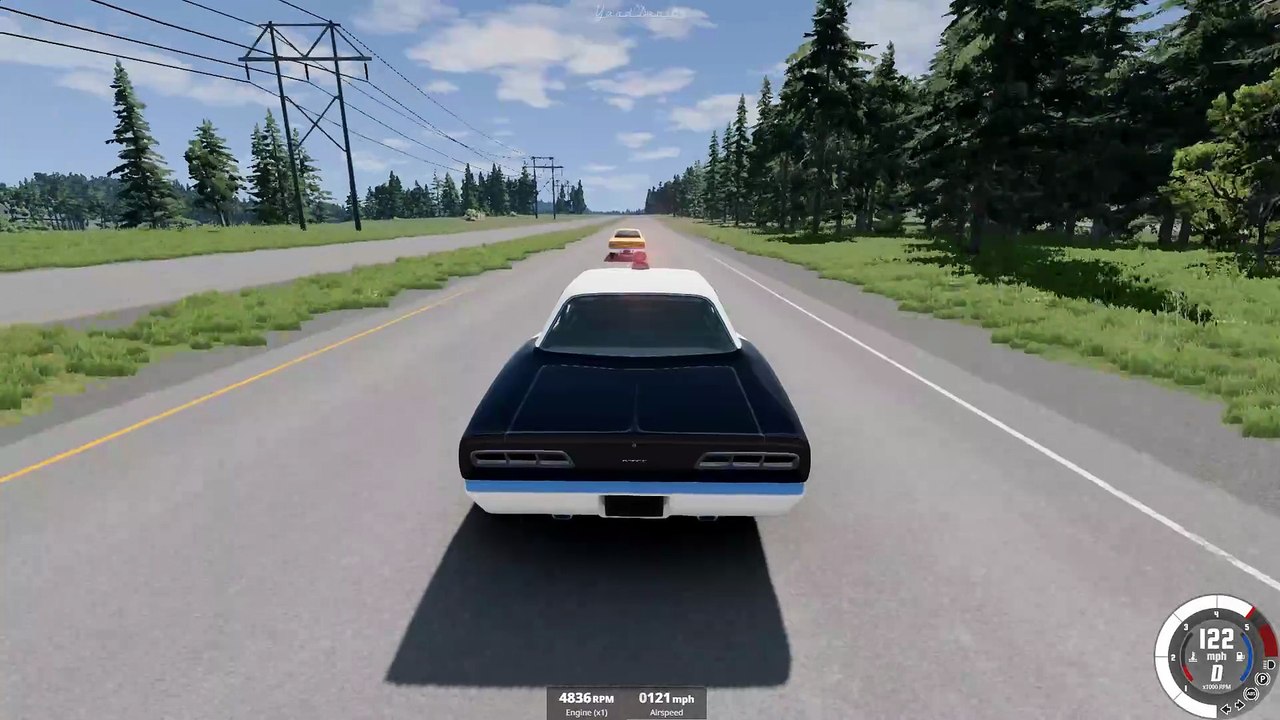 1970 Plymouth Road Runner police chase (BeamNG Drive)