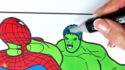 Hulk VS Spider-Man Coloring Pages - Hulk Strangles Spiderman Coloring - Coloring Pages