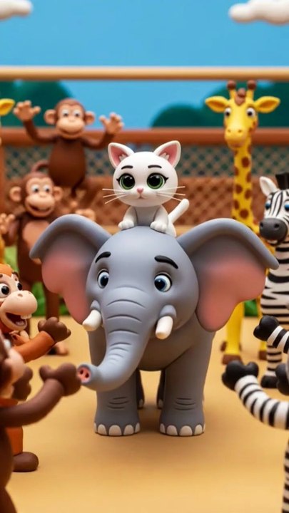 Cat and elephant funny