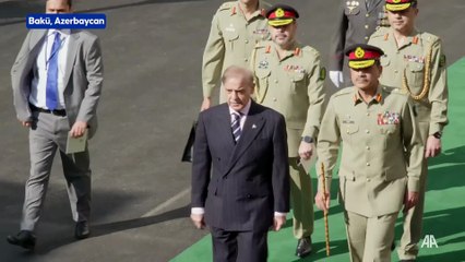 Karabağ Zaferi'nin 5. yılı dolayısıyla düzenlenen törene katılan Cumhurbaşkanı Erdoğan, Azerbaycan Cumhurbaşkanı Aliyev tarafından karşılandı