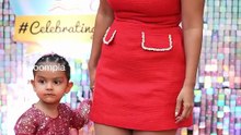 debina bonnerjee and her little daughter divisha arrive at her birthday party.
