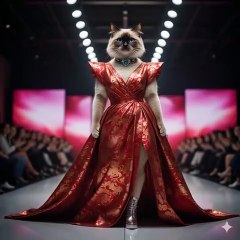 Hyper-Realistic Cat Model: 8K AI Art