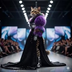 Hyper-Realistic Cat Model: 8K AI Art