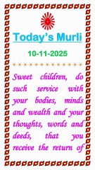 🇲🇰 Today’s Murli 10 November 2025 English| Today Murli in Male Voice BRAHMA KUMARIS Murli in English