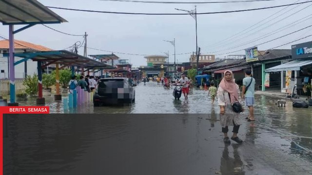 Air pasang besar: Laluan utama dinaiki air, tinggalkan kesan lumpur