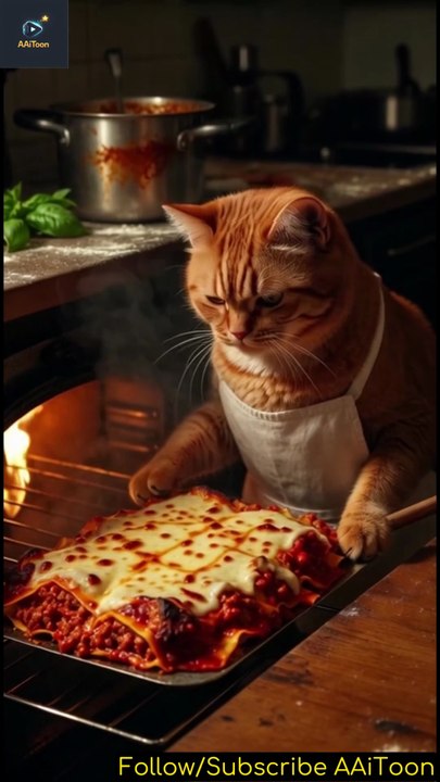 Cat Chef Makes Authentic Lasagna alla Bolognese