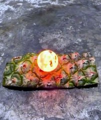 Pineapple skin is so heat resistant that it can endure a 1000°C iron ball￼ Via:@osakasenshoku