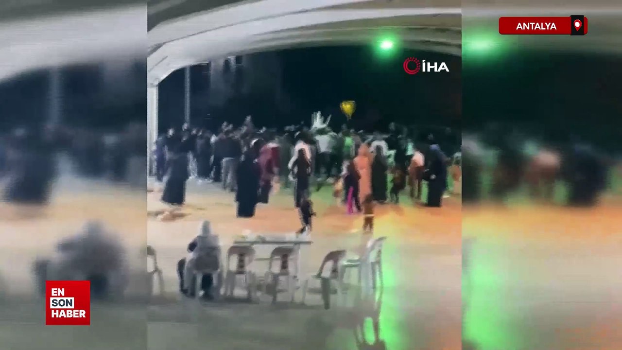 Antalya’da düğünde çıkan kavgada sandalyeler havada uçuştu ortalık savaş alanına döndü
