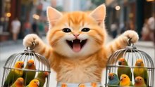 梦猫DIaryThe rooster was furious that the hen had plucked its feathers. #CutePetsDebutPlan #CuteCats #OrangeCat... (Expand