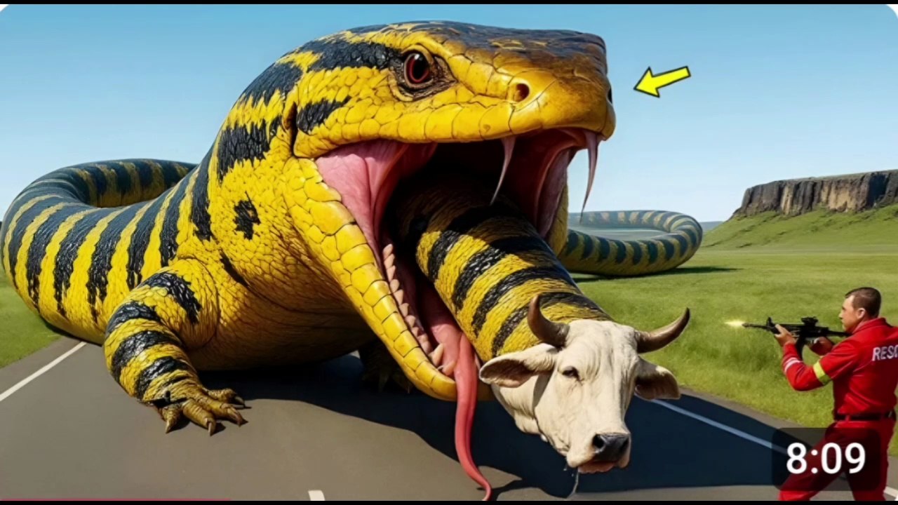 Brave Heroes Fight Giant Komodo Dragon to Save an Autistic Cow 🐉🐂