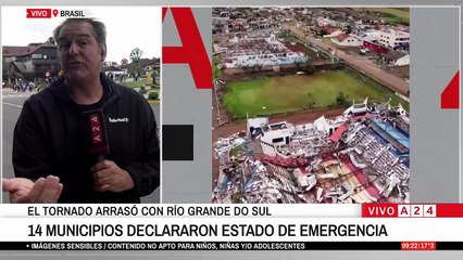 Tornado devastador en Brasil: al menos seis muertos y más de 400 heridos en el sur del país