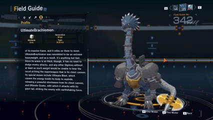 ultimatebrachiomon all digivolution/de-digivolution/profile Digimon Story Time Stranger