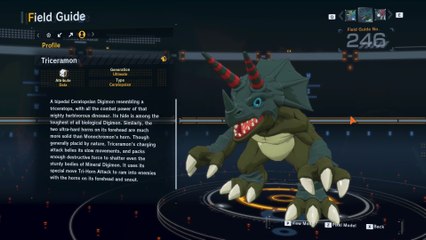 triceramon all digivolution/de-digivolution/profile Digimon Story Time Stranger