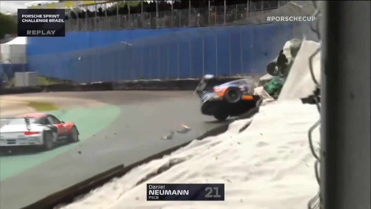 Porsche Cup Challenge Brazil 2025 Interlagos Race 2 Neumann Castro Big Crash