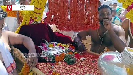संजीवन समाधी सोहळ्यासाठी संत नामदेव व पांडुरंगाचा पालखी सोहळा पुणे जिल्ह्यात, नीरा नदीत दोन्ही पादुकांचे स्नान