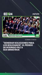 "Generar soluciones para los bolivianos", el pedido  de Rodrigo Paz a  sus ministros