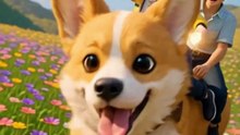 Rumi and Jinu meet a Corgi dog, Kpop Demon Hunters