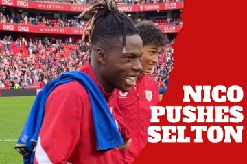 Athletic Nico pushes Selton after a great performance at San Mames