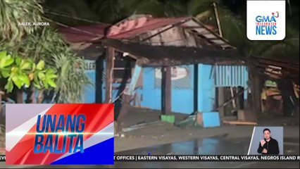 Ilang estruktura, nasira dahil sa storm surge at lakas ng hangin na dala ng Bagyong Uwan | Unang Balita