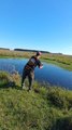 Pesca de tarariras con señuelo en laguna con poca agua 🎣😱