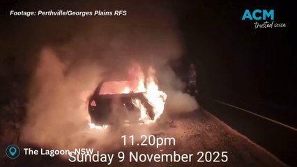 Car fire on Lagoon Road