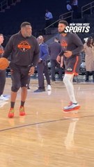 Karl-Anthony Towns gets loose ahead tip-off against Nets