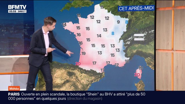 De la pluie au Nord, du soleil dans le Sud et Sud-Est, avec des températures comprises entre 8°C et 20°C... La météo de ce lundi 10 novembre