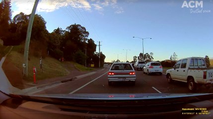 Driver's surprising tactic ahead of merged lanes
