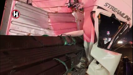 Demir yüklü tır kamyona çarptı: 1 yaralı