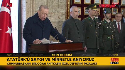 Son dakika... Erdoğan ve devlet erkanı Ata'nın huzurunda